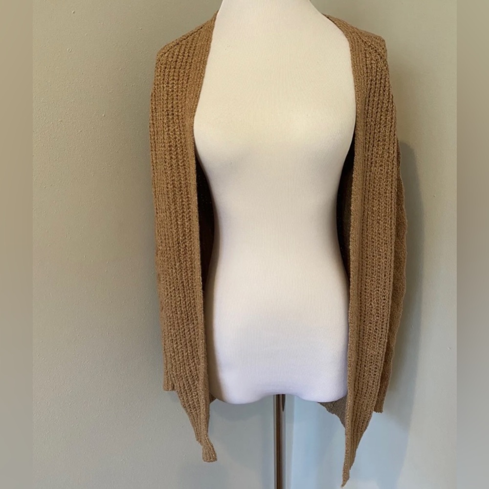 🍂 Khaki Cardigan Sweater Open Front Cable Knit Detail Premium Quality